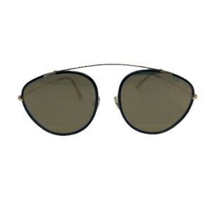 RetroSuperFuture Leather Frame Gold Mirrored Lens Sunglasses_USED like New!